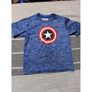 Marvel‎ Kids Captain America Shield T Shirt Blue Boys Girls Size S 6 7
